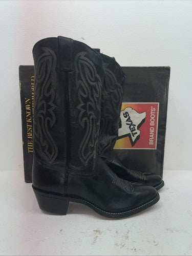 New Mean Black Texas Brand Cowboy Boots. 7800 11 D. 9-88