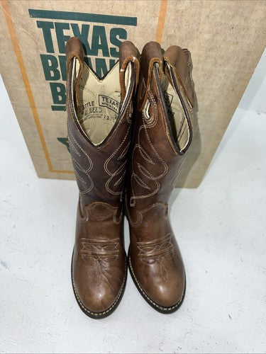 New Children’s Brown Texas Brand Cowboy Boots. C191 10 D. 24-47