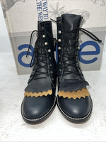 New Women’s Navy Lace Up Acme Cowboy Boots. C 4016 7 M. 18-89