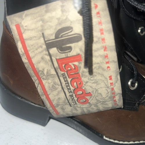 New Children’s Black And Brown Laredo Lace Up Cowboy Boots. C2872 11 D. 24-53