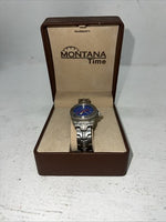 New Women’s Montana Silversmiths Silver Blue Watch. MT650 D-19