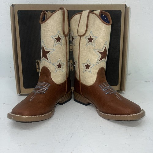 New Children’s Brown DBL Barrel Cowboy Boots. 10.5 10 1/2 D. 24-57