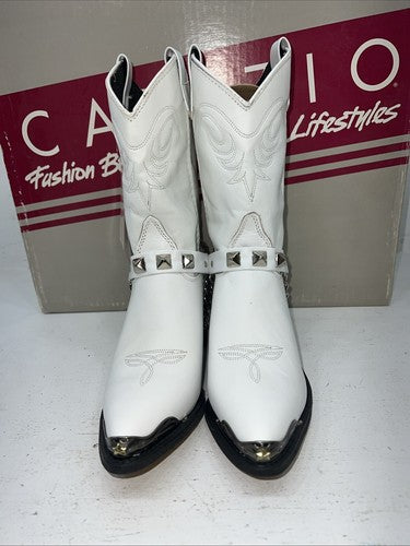 New Women’s White Capezio Cowboy Boots. L607 6 M. 20-135
