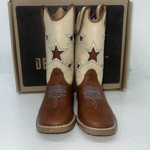 New Children’s Brown DBL Barrel Cowboy Boots. 10.5 10 1/2 D. 24-57