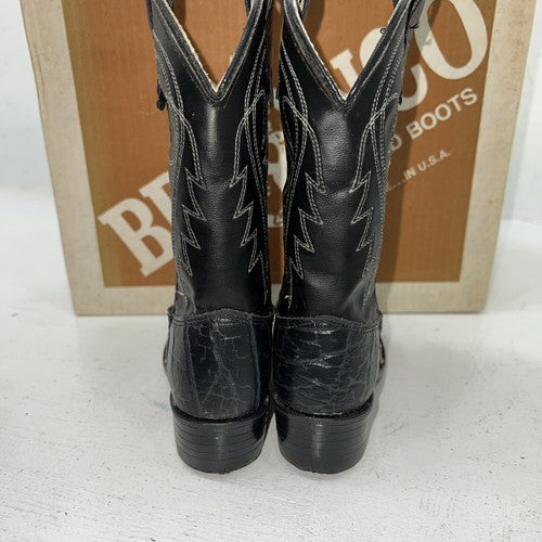 New Children’s Black Bronco Cowboy Boots. C1942 10.5 10 1/2 D. 24-61