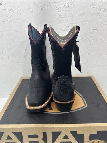 NEW Womens Black with color stitching Ariat Westernbaby Boot Boots Sz 6.5B. 19-3