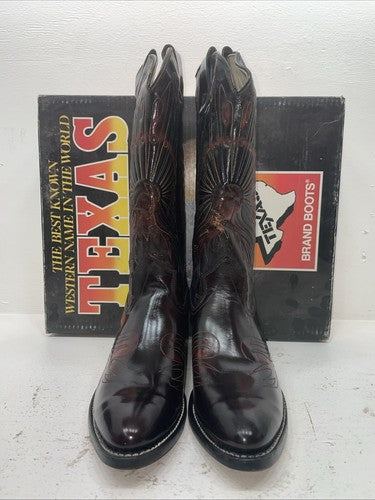 New Men’s Brown Texas Brand Cowboy Boots. 7673 12 D. 8-11
