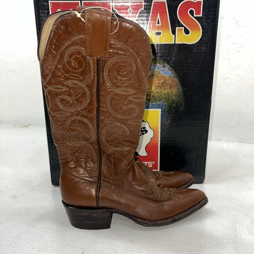 New Women’s Brown Texas Brand Cowboy Boots. All Leather C 721 5.5 5 1/2 A. 20-19