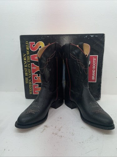 New Men’s Black Texas Brand Cowboy Boots. 5300 11 D. 8-12