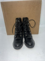 New Children’s Black Lace Up Bronco Cowboy Boots. 8.5 8 1/2 D. 24-8