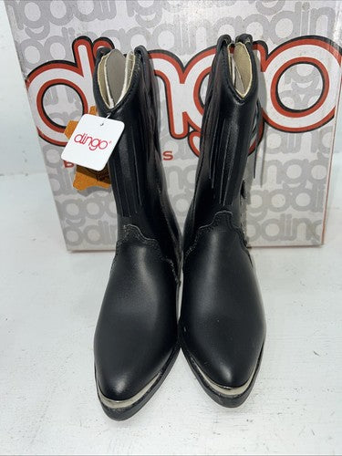 New Children’s Black Dingo Cowboy Boots With Fringe. 9.5 9 1/2 D. 24-37