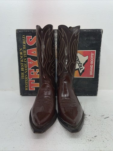 New Men’s Brown Texas Brand Cowboy Boots. 6411 11.5 11 1/2 D. 9-14