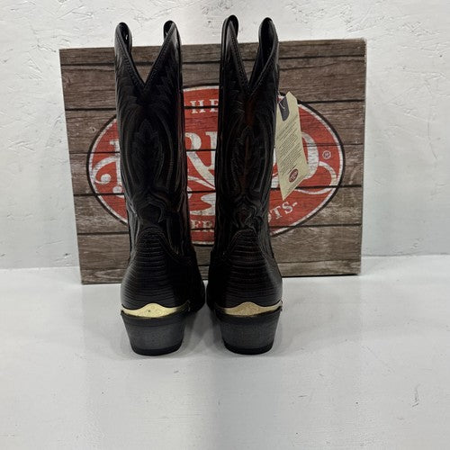 NEW Men’s Dark Brown Lizard Print Authentic Laredo Brand Boot. Size 8.5EW. 2-6.