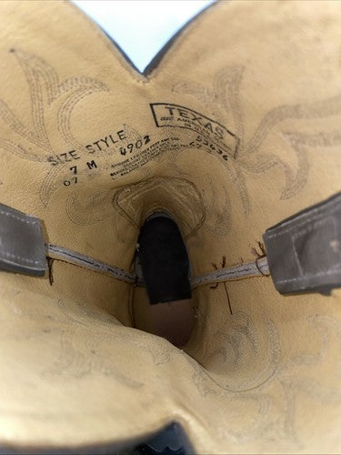 New Women’s Grey Texas Brand Cowboy Boots. 4902 7 M. 18-56