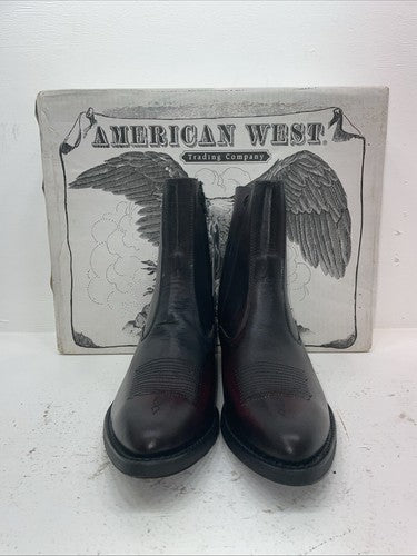 New Men’s Black American West Cowboy Boots. 62008 11 E W. 8-15
