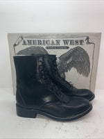 New Men’s Black Lace Up American West Cowboy Boots. 699111.5 11 1/2 E W. 9-84