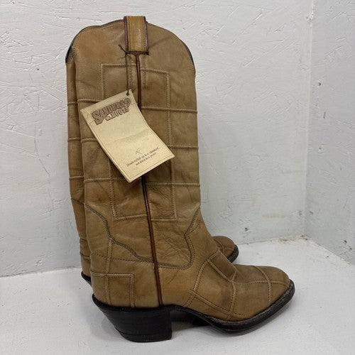 NEW Sanders Western Tan Cowboy Boots, Men 7D. 1-16