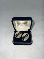 New Women’s Montana Silversmiths Silver Black Oval Earrings. ER238 A-49