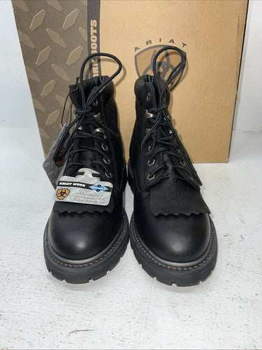 New Women’s Ariat Black Lace Up Cowboy Boots. 31401 7 B. 18-62 