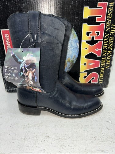 New Women’s Navy Texas Brand Cowboy Boots. 4405 7.5 7 1/2 M. 17-85