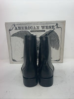 New Men’s Black Lace Up American West Cowboy Boots. 699111.5 11 1/2 E W. 9-84