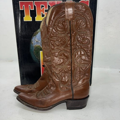 New Women’s Brown Texas Brand Cowboy Boots. All Leather C 721 5.5 5 1/2 A. 20-19