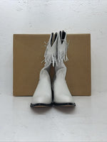 New Women’s White With Fringe Capezio Cowboy Boots. L 697 8 M. 16-75
