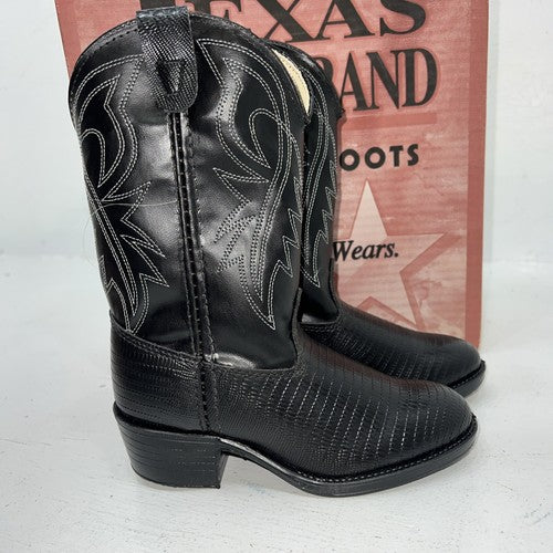 New Children’s Black Texas Brand Cowboy Boots. C105 11 D. 24-67