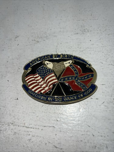 New Blue Red Silver Eagle Flag Belt Buckle. 2432 F-19