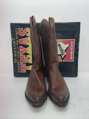New Men’s Brown Texas Brand Cowboy Boots. 7864 12 D. 9-82