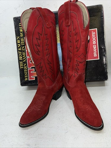 New Woman’s Red Texas Brand Cowboy Boots. S 4906 7 M. 18-41