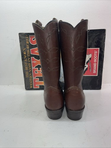 New Men’s Brown Texas Brand Cowboy Boots. 8021 12 D. 9-66