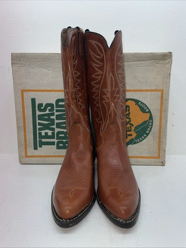 New Men’s Brown Texas Brand Cowboy Boots. 7911 11.5 11 1/2 D. 9-47