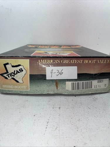 New Men’s Brown Texas Brand Cowboy Boots. 8901 11.5 11 1/2 D. 9-36