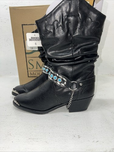 New Women’s Black Smoky Mountain Cowboy Boots. 1312Y 6 D. 20-111