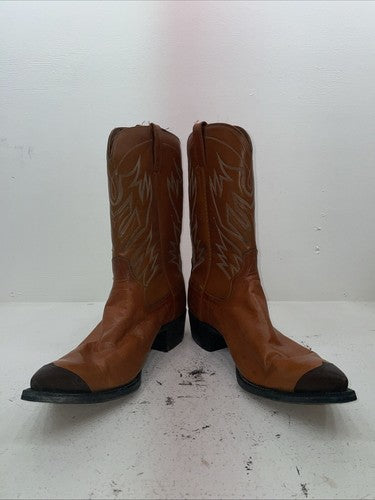 New Men’s Orange Cowtown Cowboy Boots. T 214 13.5 13 1/2 D. 10-23