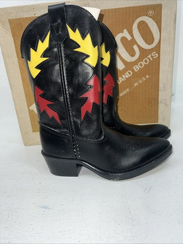 New Children’s Black Bronco Cowboy Boots. C1860 12 D. 24-123