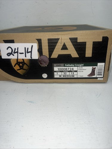 New Children’s Brown Pink Camo Ariat Cowboy Boots. 8724 1 M. 24-14