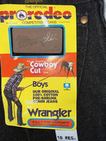 New Boys Black Wrangler Cowboy Cut Pro Rodeo Denim Jeans. 10 Regular C-12