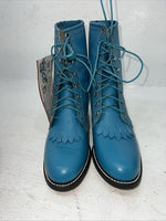 New Women’s Blue Lace Up Texas Brand Cowboy Boots. L 4465 7 M. 17-7