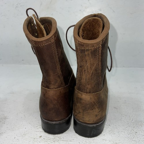 New Women’s Brown Lace Up Acme Cowboy Boots. 072040 7.5 7 1/2 M. 17-46