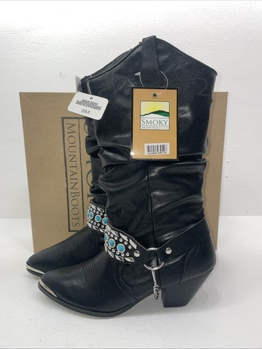 New Women’s Black Smoky Mountain Cowboy Boots. 6301 8 M. 17-103