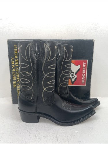 New Men’s Black Texas Brand Cowboy Boots. 6900 11.5 11 1/2 D. 9-54