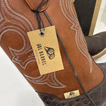 NEW DBL barrel Brand Western Brown Cowboy Boot Youth Size 4. #1-7