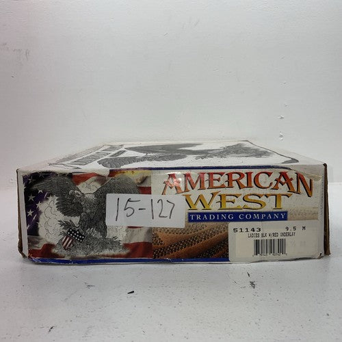 New Women’s Black American West Cowboy Boots. 51142 9.5 9 1/2 M. 15-127