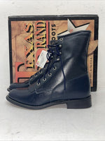 New Women’s Navy Lace Up Texas Brand Cowboy Boots. 4445 8 M. 16-57