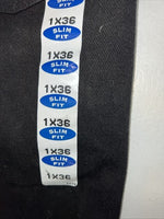 New WOMAN’s Black Cowboy Cut Slim Fit Wrangler Denim Jeans. 1x36 H-2