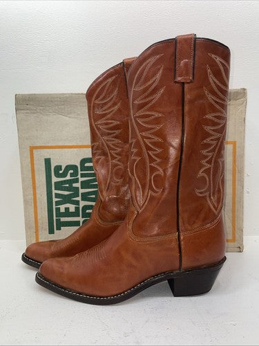 New Men’s Brown Texas Brand Cowboy Boots. 7911 11.5 11 1/2 D. 9-47