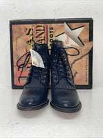 New Women’s Navy Lace Up Texas Brand Cowboy Boots. 4445 8 M. 16-57