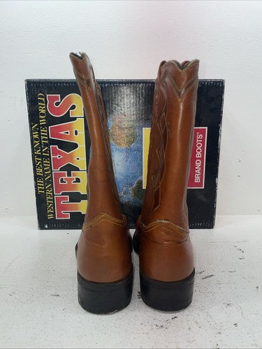 New Men’s Orange Texas Brand Cowboy Boots. M 44 11.5 11 1/2 D. 9-34
